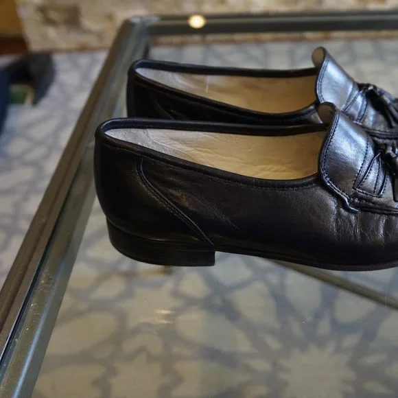 Bruno Magli Black Leather Slip on loafers men SZ 9 - Picture 9 of 10